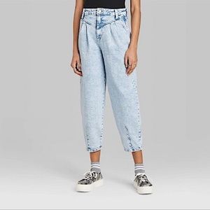 Womens Wild Fable Blue Acid Wash High Rise Balloon Jeans Size 18